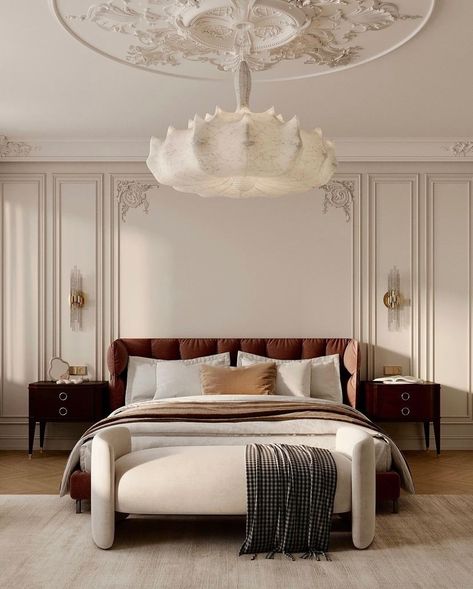 Classic Bedroom Design Luxury, Neoclassical Bedroom Design, Neo Classical Bedroom, Desert Bedroom, Villa Marrakech, Neoclassical Interior Design, Luxury Bedrooms, Luxury Living Room Decor, Neoclassical Interior