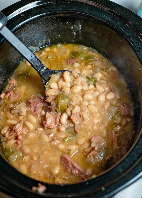 Beans Slow Cooker, Crockpot Ham And Beans, Beans Recipe Crockpot, Beans And Ham, Beans In Crockpot, Slow Cooker Ham, Crockpot Ham, The Magical Slow Cooker, Ham Soup