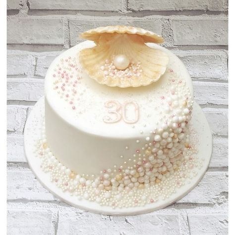 Pastel And Pearls Theme, Anniversary Cake 30 Years, 30 Year Anniversary Cake, Pearl Wedding Anniversary Cake, 30 Anniversary Cake, Pearl Anniversary Party, Pearl Cake Design, Pearl Anniversary Cake, Pearl Birthday Cake