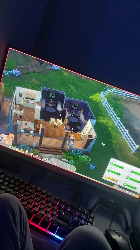 Gaming Hobby Aesthetic, Gaming At Night Aesthetic, Sims Gaming Setup, Playing The Sims Aesthetic, Gaming Aesthetic Girl, Playing Sims Aesthetic, Playing Minecraft Aesthetic, Sims 3 Aesthetic, Playing Games Aesthetic