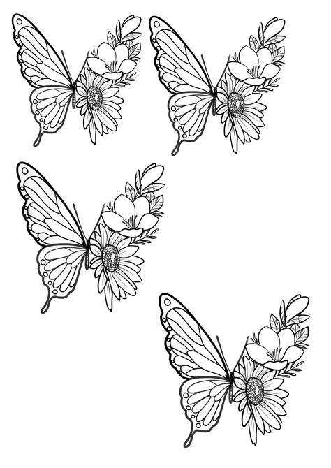 butterfly tattoo lines sunflower lilly April Butterfly Tattoo, Monarch Butterfly Tattoo Simple, Butterfly Angel Wings Tattoo, Sunflower With Butterfly Tattoo, Butterfly And Sunflower Tattoo, Butterfly Sunflower Tattoo, Sunflower Butterfly Tattoo, Tattoo Lines, Monarch Butterfly Tattoo