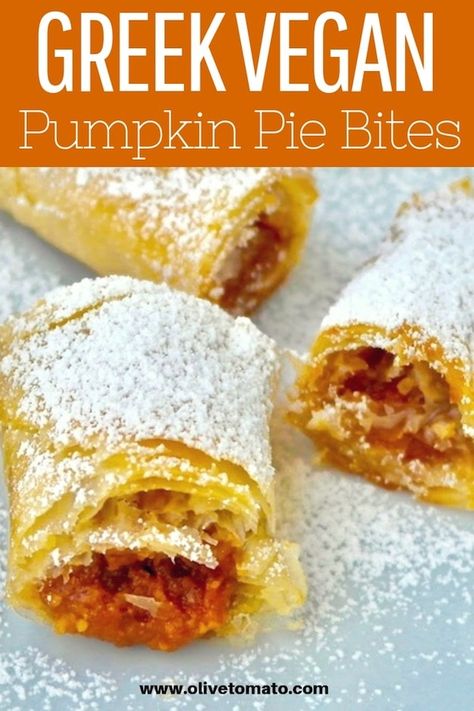 Traditonal Greek Pumpkin Pie Phyllo Dough Pumpkin Pie, Phyllo Dough Pumpkin Recipes, Vegan Phyllo Dough Recipes, Phyllo Dessert, Phylo Dough, Greek Pitas, Pumpkin Pie Vegan, Thanksgiving Healthy, Phyllo Pie