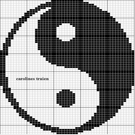 Ying Yang Pattern, Yin Og Yang, Core Keeper, Knitting Party, Jing Jang, Bead Loom Designs, Crochet Pillow Pattern, Pixel Crochet, Graph Paper Art