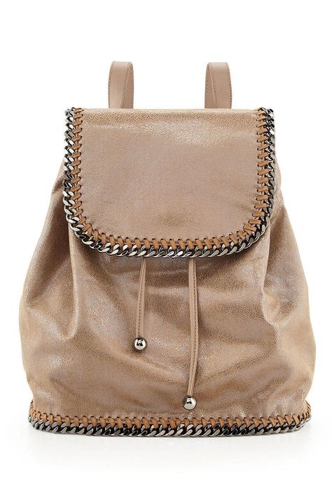 17 Designer Backpacks To Buy Now - Best Spring Backpacks - Elle Stella Mccartney Backpack, Backpack Beige, Polka Dot Bags, Backpacks Accessories, Suede Backpack, Knapsack Bag, Stella Mccartney Falabella, Faux Leather Backpack, Spring Bags