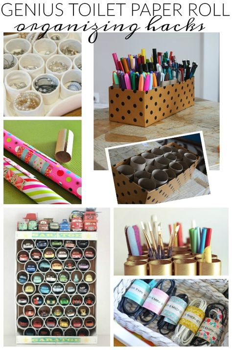 Toilet Paper Roll Diy, Rangement Art, Toilet Paper Roll Art, Toilet Roll Craft, Cardboard Storage, Paper Towel Tubes, Rolled Paper Art, Toilet Paper Tube, Toilet Paper Crafts