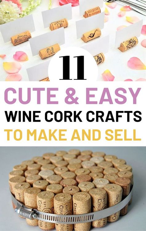 Looking for some ideas for things to make with wine corks? In this wine cork crafts guide, you'll find 11 wine cork crafts to sell that are easy to make and can be sold for a nice profit. Crafts Using Wine Corks, Wine Corks Crafts, Corks Crafts, Wine Cork Diy Projects, Cork Diy Projects, Wine Cork Diy Crafts, Wine Cork Projects, Cork Crafts Diy, Wine Cork Diy