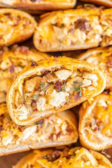 Crack Chicken Stromboli - Plain Chicken Chicken Bacon Ranch Stromboli, Chicken Bacon Ranch Stromboli Recipe, Chicken Stromboli Recipe, Chicken Stromboli, Garbage Bread, Stromboli Recipe Easy, Homemade Stromboli, Chicken Cheddar, Yummy Sandwiches