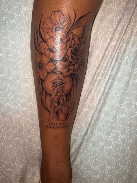 Inside Leg Tattoo, Leg Tattoos Calf, Lower Leg Tattoos Women Unique, Front Leg Tattoo, Lower Leg Tattoos Women, Lower Leg Tattoos, Black Girls With Tattoos, Tattoos For Black Skin, Tattoos Women