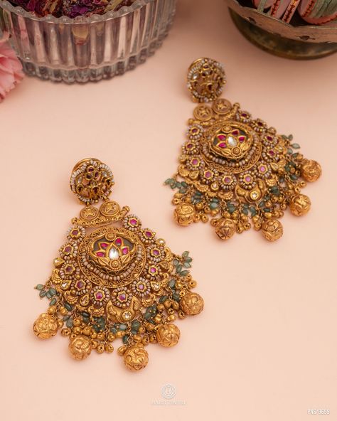 WhatsApp : +917016466150  22kt Gold Heritage Earring | Harit Zaveri Jewelers | Ahmedabad, India. Gold Earrings Indian Wedding Bridal, Ear Rings Gold Indian Daily Wear, Big Earrings Indian, Gold Earing, Gold Jewelry Prom, Unique Wedding Jewelry, Islamic Motifs, Bridal Jewelry Sets Brides, Gold Earrings Indian