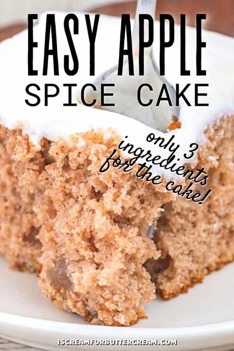 Boxed Spice Cake Recipes Ideas, Spice Cake Mix Recipes, Apple Spice Cake Recipe, Apple Cake Recipe Easy, Spice Cake Recipe, Boxed Cake Mixes Recipes, Easy Apple Cake, Apple Spice Cake, Cake Mix Desserts