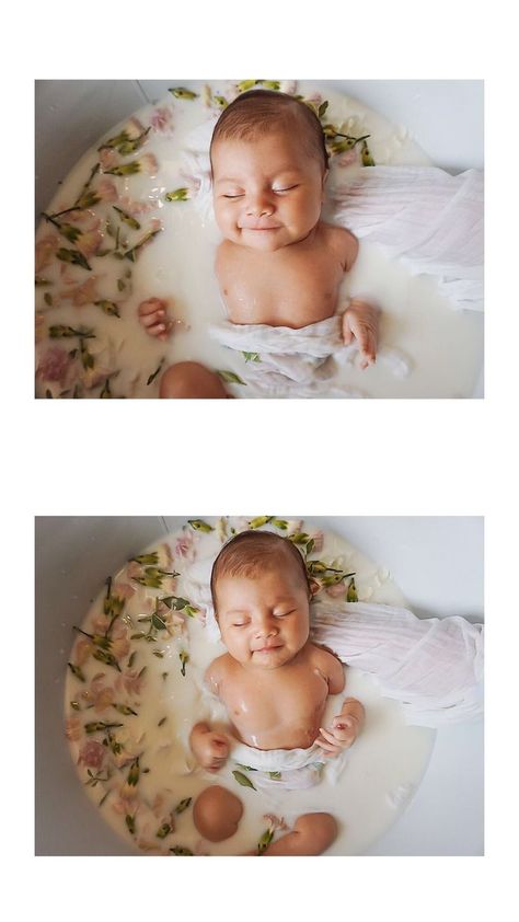 Baby floral milk bath Floral Milk Bath, Baby Milk Bath, Milk Bath Photos, Milk Bath Maternity, Milk Bath Photography, Bath Photography, Baby Fotografie, Baby Drawing, Foto Baby