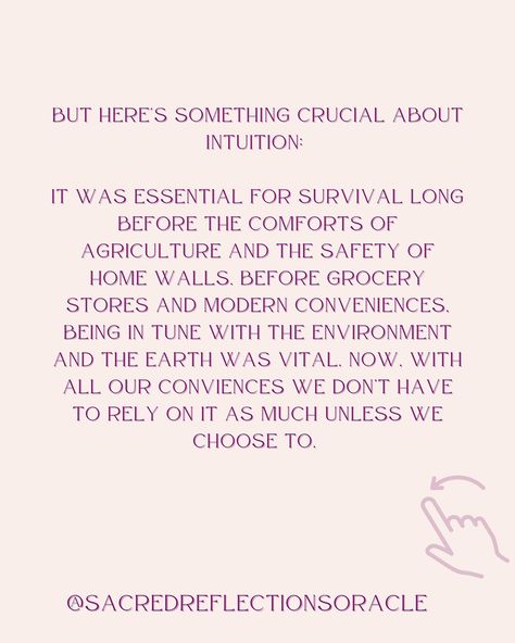 🌟 What is Intuition?🌟 Intuition is a birthright everyone is born with. It’s your gut feeling, your instincts, and your ability to tap into senses beyond the physical. Everyone develops their intuition differently—like learning a new skill, the more you focus on it, the stronger it gets. Some people are naturally more intuitive, while others have experiences, such as childhood trauma, that heighten their intuition through hyper-vigilance. But here’s something crucial about intuition: it was ... Hyper Vigilance, Spiritual Readings, Intuition Developing, Intuition Meditation, Learning A New Skill, Wise Mind, Spiritual Reading, Gut Feeling, Inner Wisdom