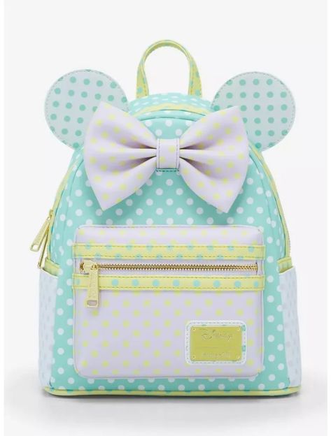 New BoxLunch Gift Exclusive Minnie Mouse Pastel Polka Dot Loungefly Backpack Available Now! Pastel Bags, Minnie Mouse Backpack, Cute Mini Backpacks, Loungefly Bag, Disney Bag, Loungefly Disney, Disney Lilo, Disney Winnie The Pooh, Polka Dot Pattern