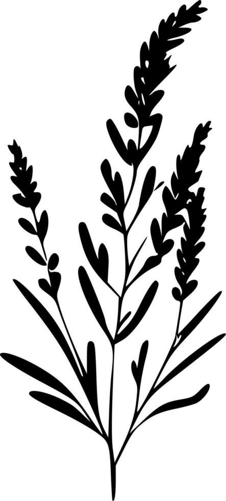 Lavender, Minimalist and Simple Silhouette - Vector illustration Lavender Silhouette, Mural Fence, Artemisia Plant, Lavender Minimalist, Lavender Illustration, Flowers Silhouette, Nature Silhouette, Vector Brush, Laser Projects