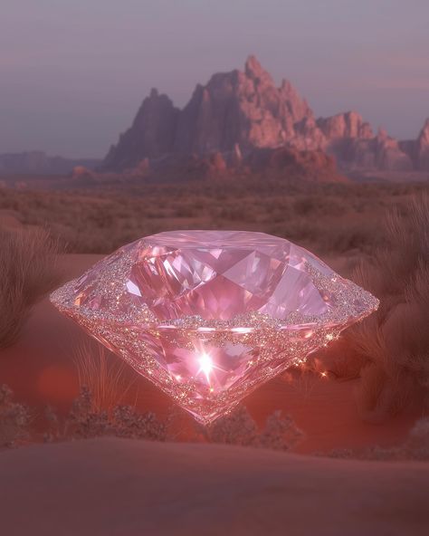 Diamond in the desert 💎💖 . . . . #diamondsaregorever #blingedout #diamondart #desertscene #photographyinspo #ai #pinkaesthetic #pastelvibes #desertwanderer Pink Diamond Steven Universe Aesthetic, Pink Diamond Aesthetic, Diamond Aesthetic, Diamonds Aesthetic, Aesthetic Diamond, Pink Diamond Steven Universe, Trend Board, Big Diamond, Desert Sand