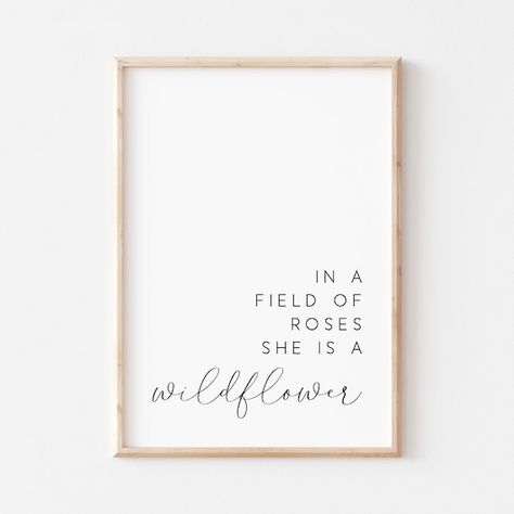 In A Field Of Roses She Is A Wildflower Printable. Girl | Etsy Wild Flower Nursery, Reserved Wedding Signs, She Is A Wildflower, Wildflower Decor, Cottage Nursery, Field Of Roses, Girl Nursery Wall Art, Wildflower Baby Shower, Nursery Wall Art Girl