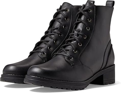 Amazon.com | Cole Haan Women's Camea Waterproof Combat Boot | Ankle & Bootie Heeled Combat Boots, Vegan Heels, Shoe Shopping, Womens Combat Boots, Black Combat Boots, Travel Capsule, Travel Clothes, Cole Haan Women, Black Shoes Women