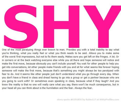 Shy People Problems, Introvert Love, Make The First Move, Shy People, Build Yourself, People Problems, First Move, Spoken Words, Get Your Life