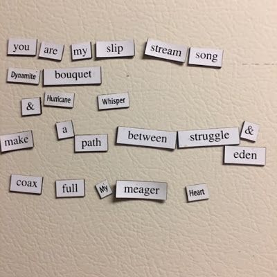 Magnet Words Fridge, Fridge Poetry Magnets, Fridge Magnets Words, Magnet Poetry, Magical Apartment, Fridge Poetry, Mona Awad, Word Magnets, History Of Typography