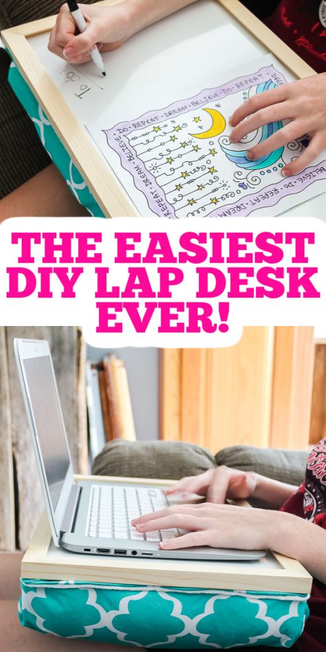 Lap Desk Diy, Diy Lap Desk, Home School Desk, Lap Desk For Kids, Diy Laptop Stand, Diy Laptop, Lap Tray, Kids At Home, Diy Tray