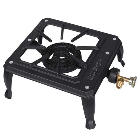 Boshen Portable Stove Burner Cast Iron Propane LPG Gas Cooker for Patio Outdoor Camping BBQ, Not Include Adapter Propane Camp Stove, Camping Cooker, Portable Gas Stove, Camping Gas Stove, Outdoor Cooker, Backpacking Stove, Stove Burner, Lpg Gas, Propane Stove