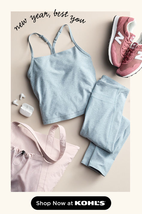 Start fresh and feel your best this year with cute active styles, accessories and so much more. Shop fitness essentials, workout finds and more at Kohl’s and Kohls.com. 70s Inspired Outfits, Comfy Casual Outfits, Classic Style Outfits, Cute Dress Outfits, Long Sleeve Sequin, Clothing Photography, Blue Outfit, Running Clothes, Sporty Outfits