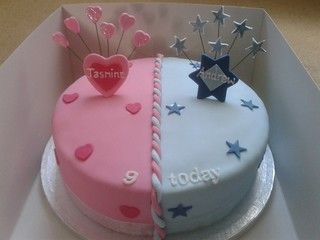 Cake Designs For Twins Boy And Girl, Twin Boy And Girl Birthday Cake, Cake For Twins Boy And Girl, Birthday Cake For Twins Boy And Girl, Girl Birthday Cake, Baby Reveal Cakes, Cake Designs For Boy, Half Birthday Cakes, Cake Designs For Girl