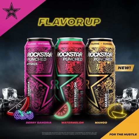 Rockstar energy drink is designed for those who lead active lifestyles—from athletes to ROCKSTARS! Energy Drinks Packaging, Rockstar Energy Drink, Berry Sangria, Rockstar Energy Drinks, Men's Emo Style, Rockstar Energy, Drinks Brands, Mango Flavor, Emo Makeup