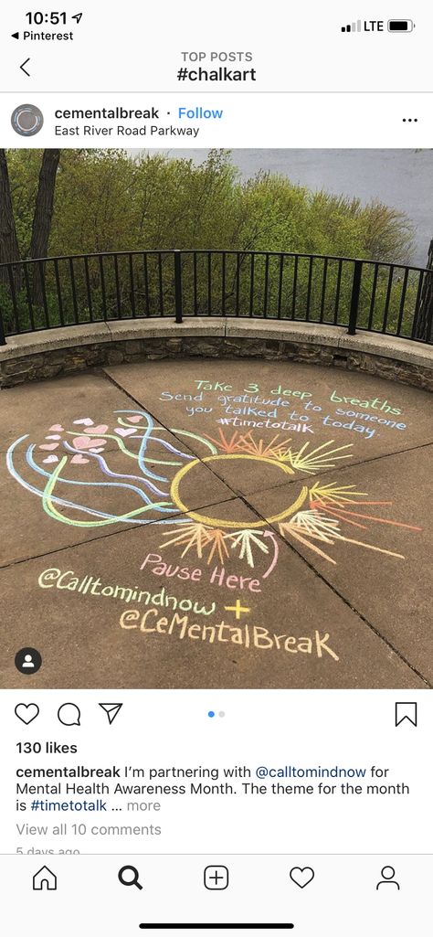 Sidewalk Chalk Art, Mental Health Awareness Month, Mental Health Day, Sidewalk Chalk, Chalk Art, 2024 Vision, Health Awareness, Crafty Things, Mental Health Awareness