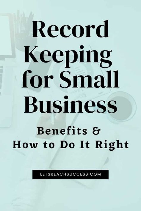 How To Keep Records For Small Business, Record Keeping For Small Business, Quick Books For Small Business, Best Small Business Ideas Make Money, Book Keeping For Small Business, Business Record Keeping, Small Business Set Up, Small Business Printables, Business Binders