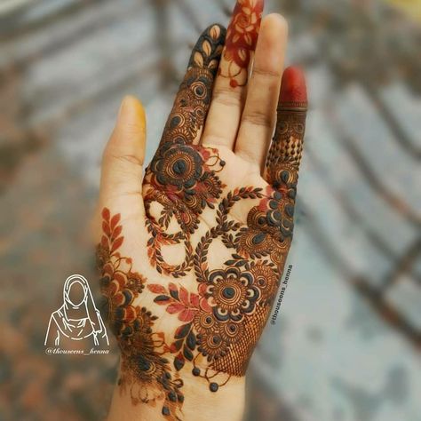 Palm Mehndi Design Unique, Thouseens Henna, Mehndi Design Unique, Henna Design Simple, Hina Designs, Mehndi Design Bridal, Henna Tattoo Design, Palm Mehndi, Henna Hands