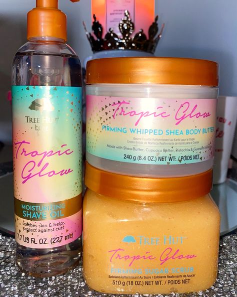 Tree Hut Body Scrub Tropic Glow, Tree Hut Tropic Glow Body Butter, Tree Hut Tropical Glow, Tee Hut Scrub, Tree Hut Perfume, Tropical Glow Tree Hut, Tree Hut Lotion, Tree Hut Set, Tropic Glow Tree Hut