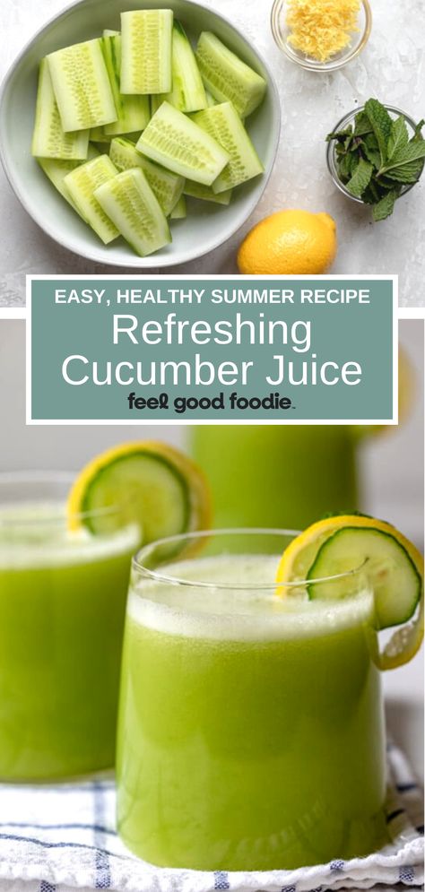 You can make cucumber juice with just cucumbers and water and no special juicer. I share the easy steps to make the recipe and its amazing health benefits! Cucumber Water Recipe, Cucumber Juice Benefits, Cucumber Drink, Juice Healthy, Cucumber Smoothie, Fruit Juice Recipes, Juice Cleanse Recipes, Detox Juice Recipes, Cucumber Juice