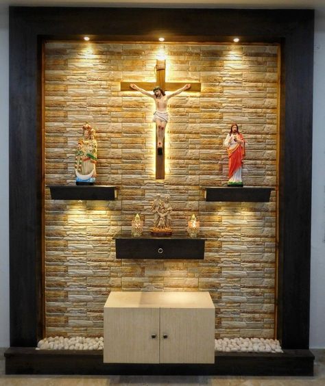 Prayer Room Ideas Catholic, Alter Design For Home Catholic, Altar Design Home, Altar Design Home Catholic, Wall Altar Ideas Catholic, Christian Room Decor, Home Altar Catholic, Prayer Room Ideas, Catholic Altar