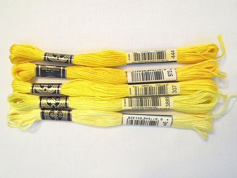 Colour Shade Card, Shade Card, Cross Stitch Thread, Dmc Embroidery Floss, Embroidery Patterns Free, Dmc Thread, Dmc Floss, Best Of The Best, Mellow Yellow