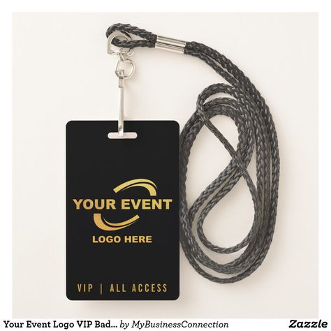 Your Event Logo VIP Badge Lanyard - Black Company Badge, Paranormal Investigator, Paranormal Photos, Real Ghost, Chic Birthday Party, Event Id, Scary Ghost, Company Id, Chic Birthday