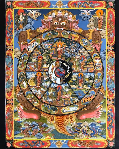 Beyond the Samsara we have Nirvana, the world unaffected by negative emotions, which by definition is the true nature of happiness and the… | Instagram Nirvana Buddhism, Theravada Buddhism, Buddha Artwork, Wheel Of Life, Collage Poster, Tibetan Buddhism, True Nature, Negative Emotions, Nirvana