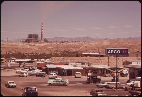 Mohave generating station. Bullhead City in foreground, May 1972 | by The U.S. National Archives Norwalk California, Bullhead City, Still Picture, Photo Maps, College Park, Auto Racing, Street Scenes, Back In Time, Historical Photos