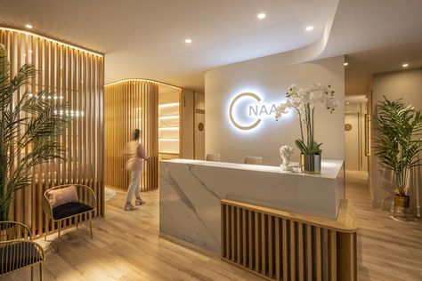 Aesthetic Center Design, Wellness Clinic Reception, Natural Clinic Interior Design, Aesthetics Clinic Interior, Aesthetic Clinic Branding, Skin Clinic Logo, Waiting Room Design Medical, Dental Clinic Reception Design, Skin Clinic Interior Design