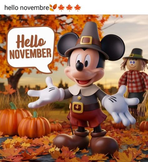 Hello Novembre, Minnie Mouse Stickers, Facebook Engagement Posts, Hello November, Facebook Engagement, Disney Images, Mickey Minnie Mouse, Months In A Year, Minnie Mouse