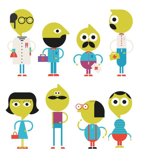 From character to type. From caos to shape. on Behance Jonathan Calugi, Simple Character, Inspirational Illustration, Cartoon People, Love Illustration, People Illustration, Mascot Design, Childrens Illustrations, Character Development