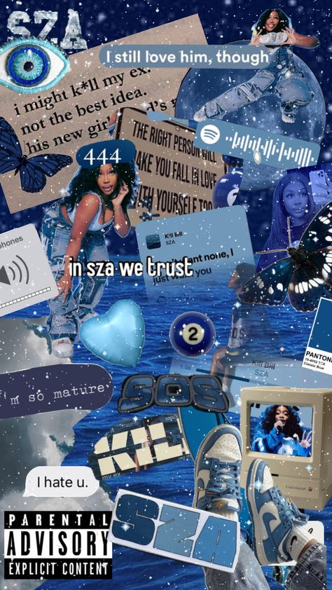 sza wallpaper! #sza#killbill#blue#aesthetic#singer#gorgeous#queen Sza Aesthetic Blue, Sza Aesthetic Wallpaper Blue, Sza Collage Wallpaper, Sza Aesthetic, Aesthetic Names For Instagram, Sza Singer, Cool Room Designs, Cute Lockscreens, Iphone Wallpaper Classy