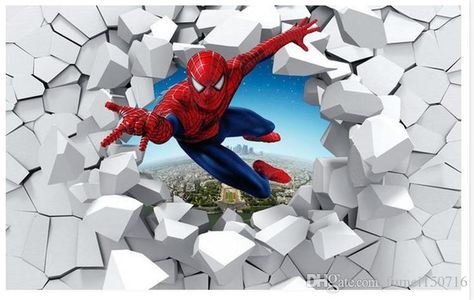 Large Murals 3 D Spiderman, Batman Iron Man Personality Background Cartoon Wallpaper Wallpaper Murals Children Room Home Decoration Hd Wallpaper In Hd Hd Wallpaper Pc Full From Fumei150716, $21.36| DHgate.Com Spiderman Wallpaper, Large Mural, Iron Man 3, Landscape Features, Original Wallpaper, Woven Paper, 3d Wallpaper, Wallpaper Panels, Living Room Tv