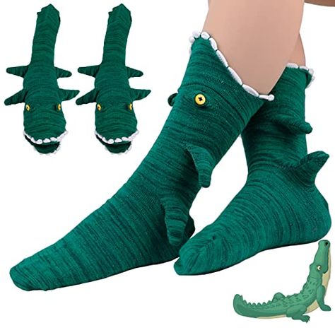 Alligator Socks, Crocodile Socks, Dr Closet, Socks Funny, Knitted Animals, Warm Socks, Funny Socks, Knitting Socks, Warm Winter