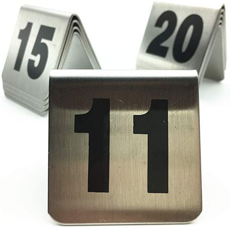 Amazon.com: Amatolo 10 Pcs Metal Tent Style Stackable Table Numbers，Place Cards Suitable for Restaurants Cafes Bars and Personal Gatherings. (Black 11-20) : Home & Kitchen Table Number Place Cards, Stackable Tables, Tent Card, Table Tags, Tent Cards, Place Card, Table Numbers, Cafe Bar, Place Cards