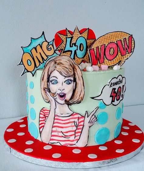 Painted cake. Buttercream Fondant, Cake Liner, Art Cake, Torte Cupcake, Funny Birthday Cakes, 40th Birthday Cakes, Cartoon Cake, Painted Cakes, Cake Images