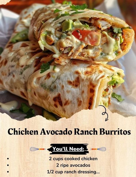 Chicken Shredded, Avocado Ranch, Easy Peasy Recipes, Healthy Lunch Meal Prep, Easy Healthy Meal Prep, Healthy Food Dishes, Cooked Chicken, Chicken Avocado, Health Dinner Recipes