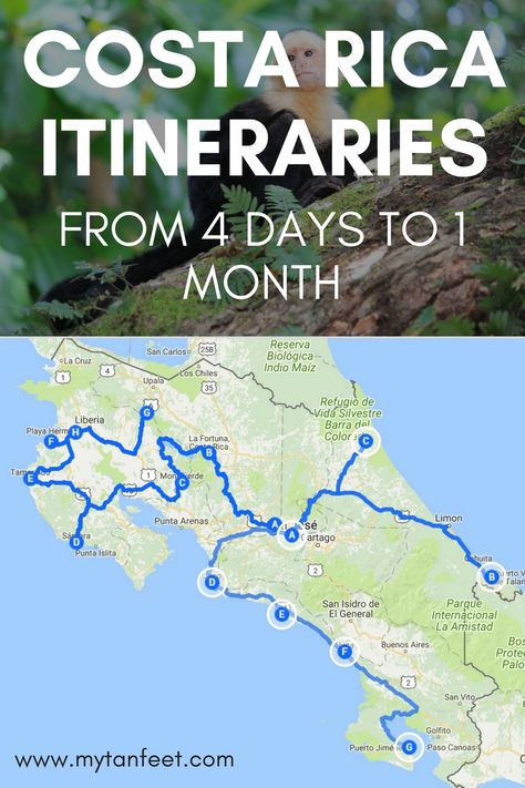 Looking for sample Costa Rica itineraries? Check out our itinerary ideas from 4 days to 1 month: https://mytanfeet.com/costa-rica-travel-tips/costa-rica-itinerary-ideas/    Costa Rica | Costa Rica travel tips