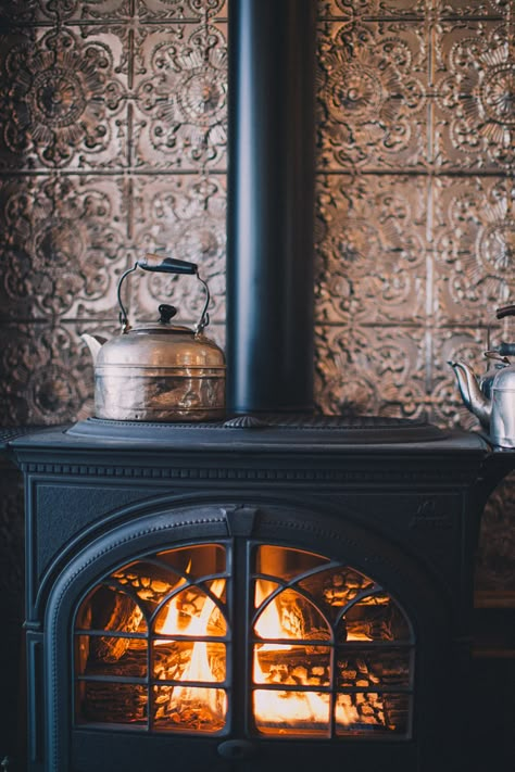 Wood Stove Surround, Stove Surround, Wood Stove Ideas, Stove Ideas, Pot Belly Stove, Wood Stove Fireplace, Fresh Farmhouse, Wood Burning Stoves, Stove Fireplace