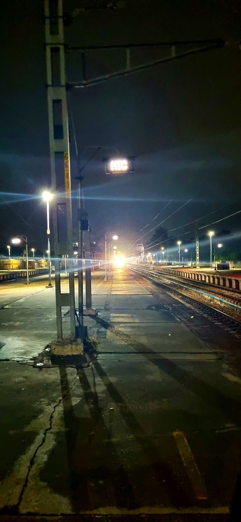 Meerut City Railways Station Of Indian Railways night view of an entering train Railway Station Night, Meerut City, Indian Railway Train, Indian Train, Indian Railways, Mecca Wallpaper, Night View, Railway Station, Mecca